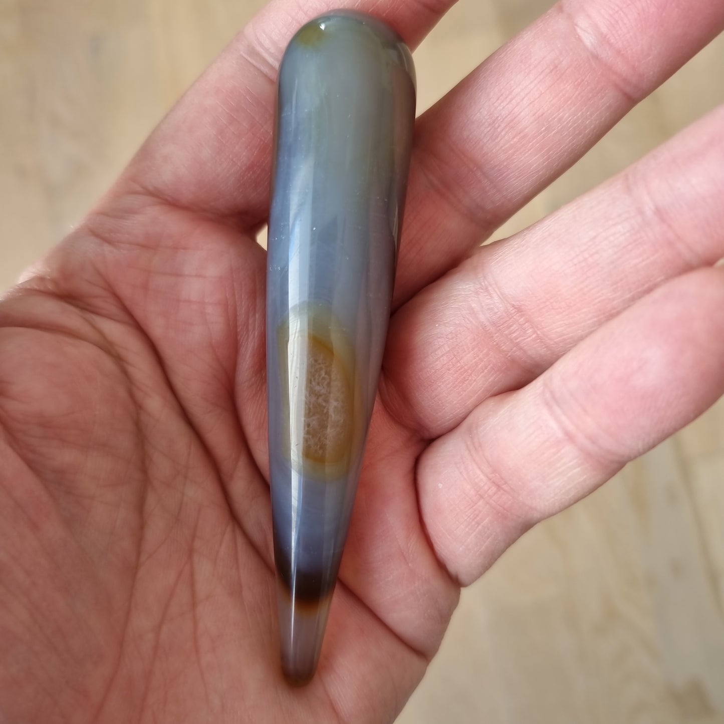 Karneol Healerstav m Chalcedon