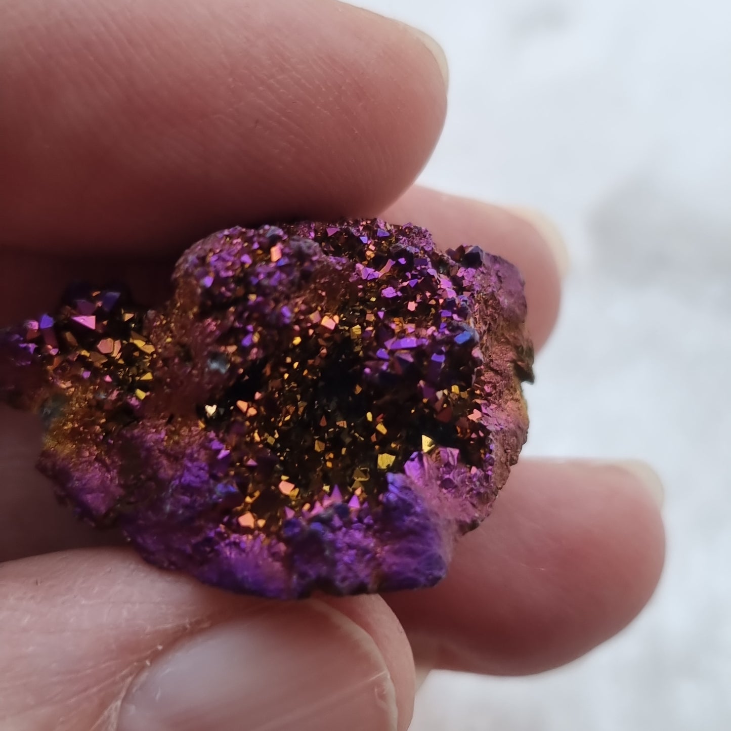 Regnbue calcit Geode - small