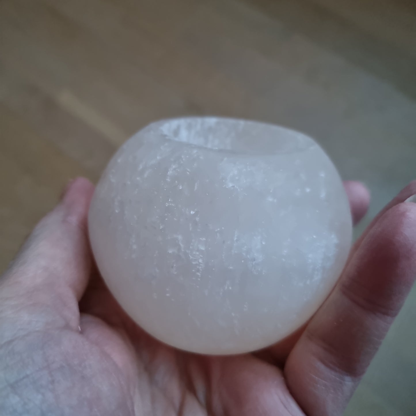 Selenit rød (Alabast)Lysestage