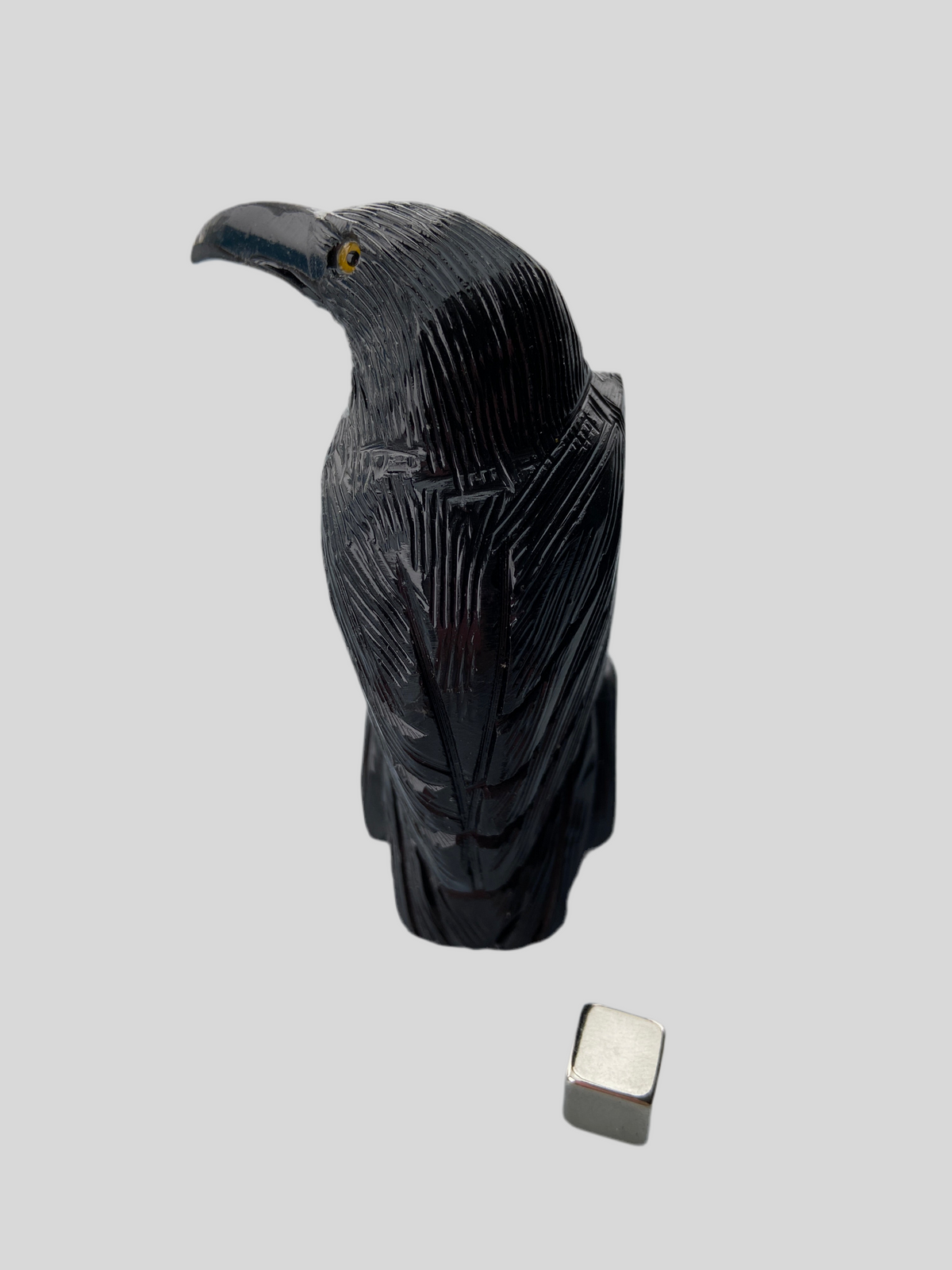 Onyx Sort Ravn - 8 cm (stor)