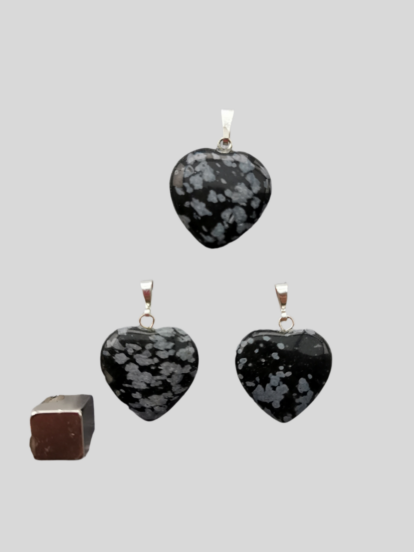 Obsidian Snefnug Hjerte Vedhæng