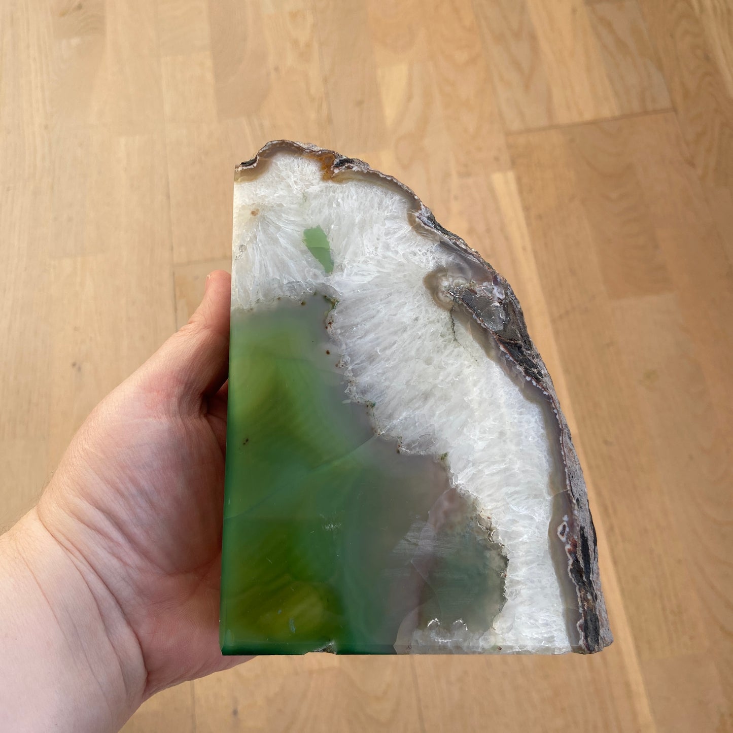 Agat Geode grøn - sæt (bogstøtte)