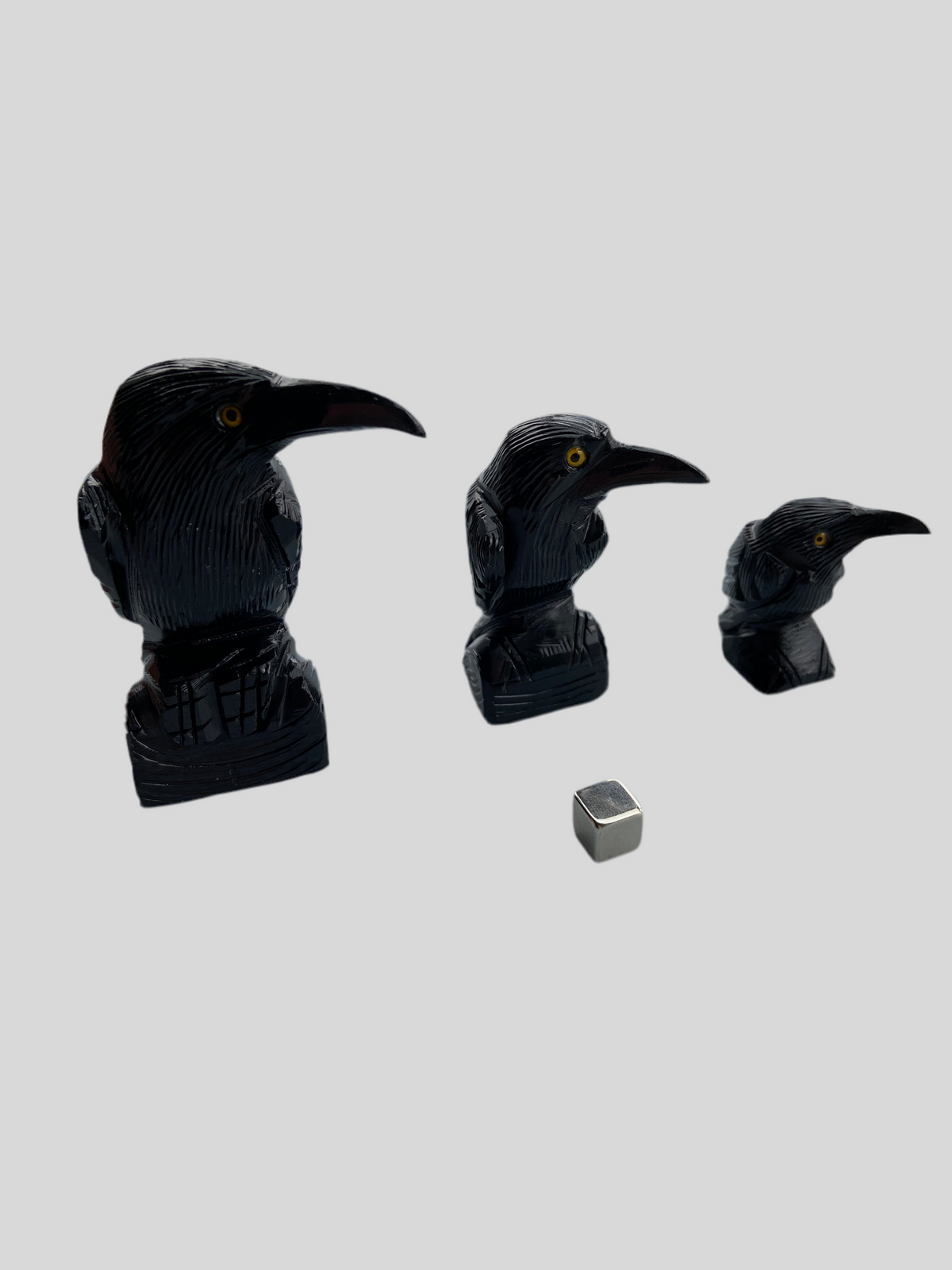 Onyx Sort Ravn - 8 cm (stor)