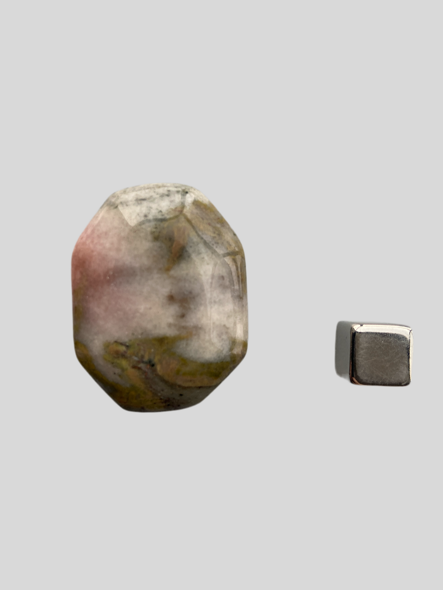 Calcit Fersken Grøn ottekantet