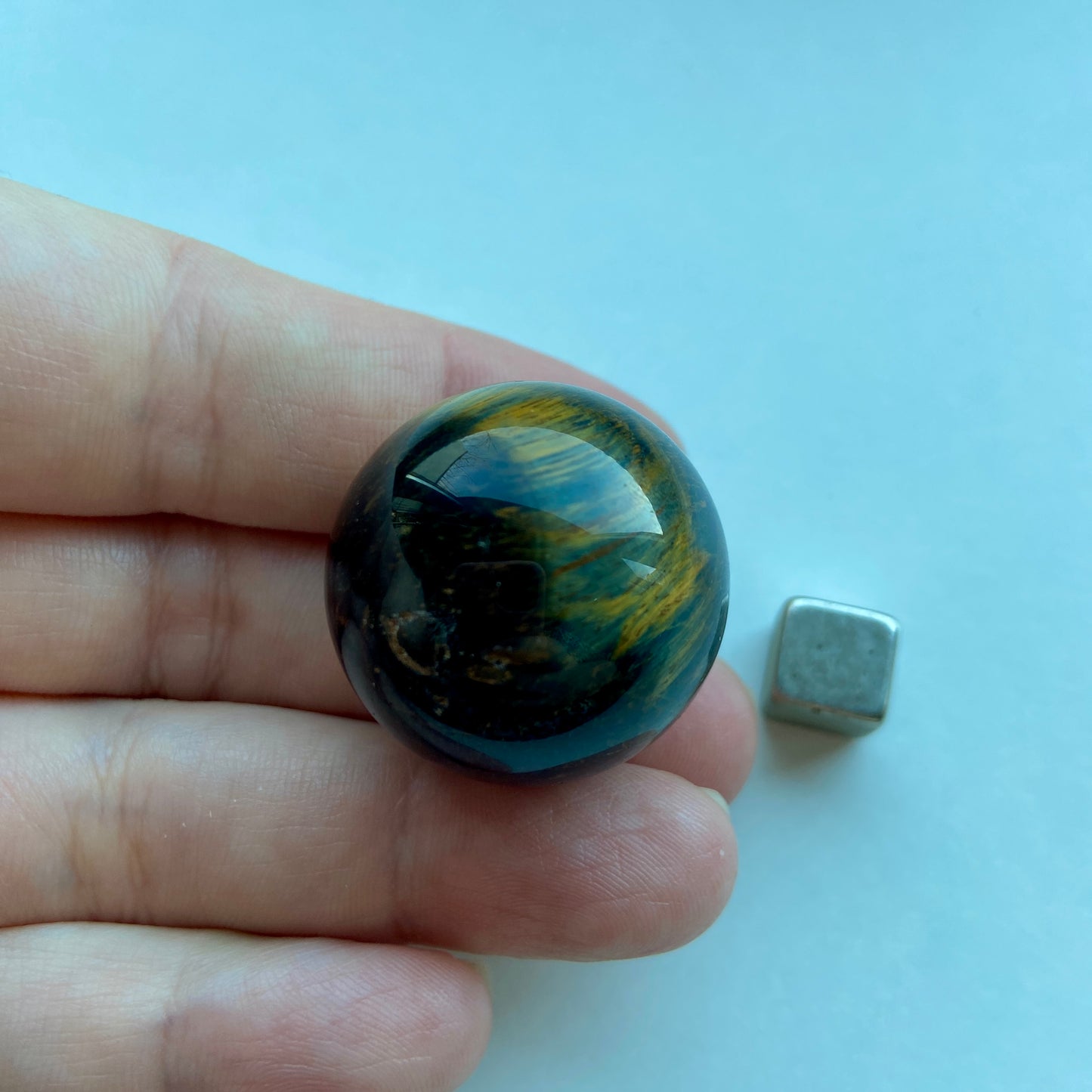Tigerøje m/falkeøje Kugle ø 3 cm