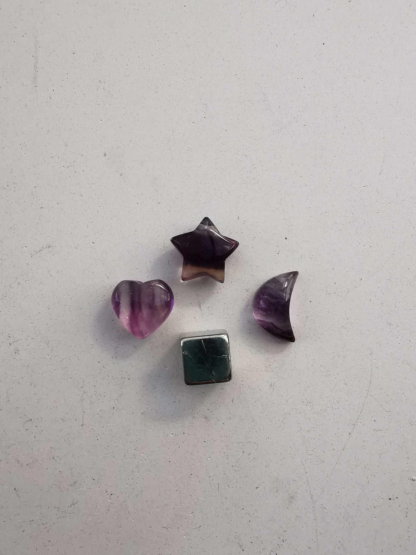 Flourit Lilla - hjerte, stjerne, måne