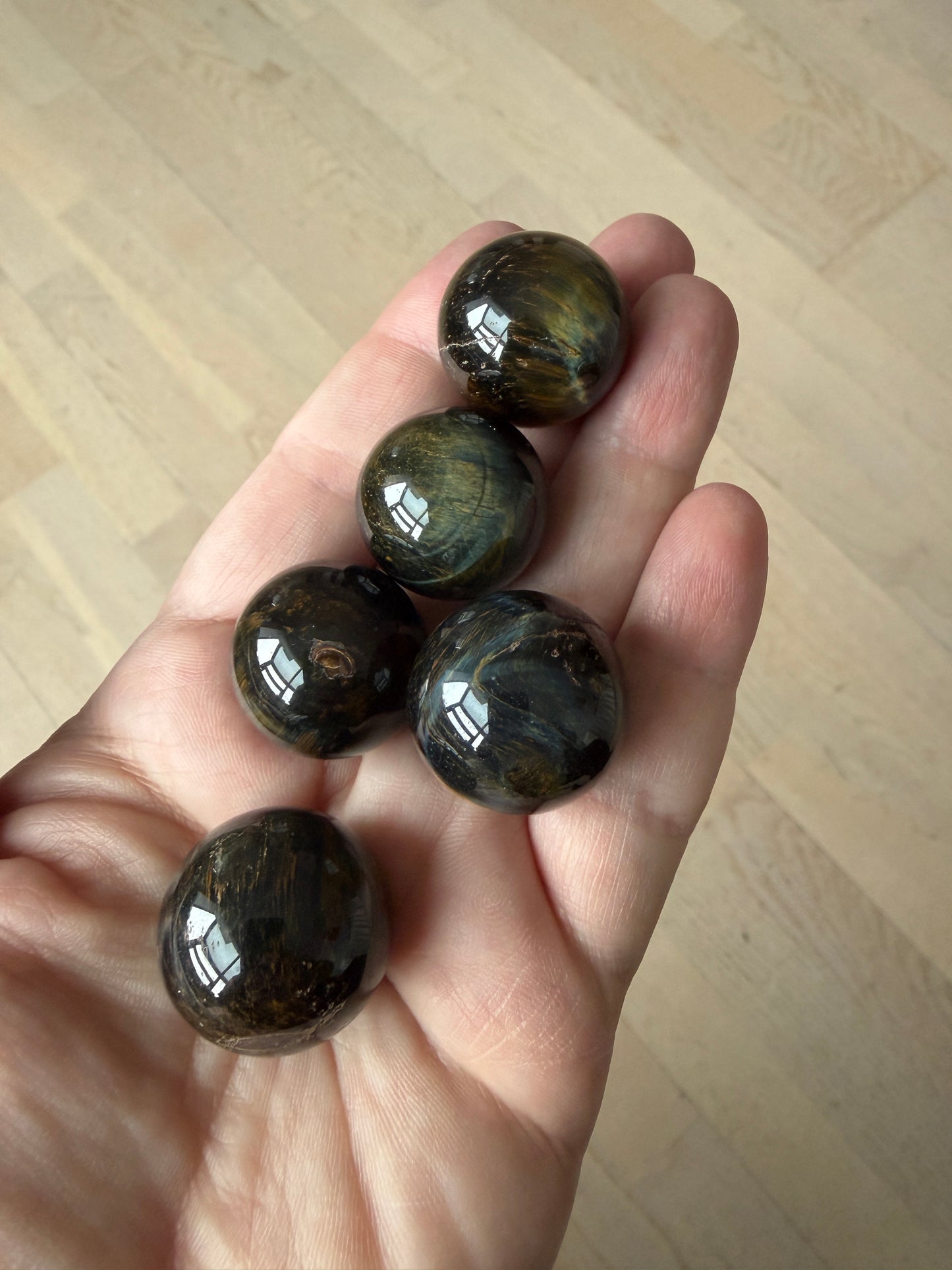 Tigerøje m/falkeøje Kugle ø3 cm