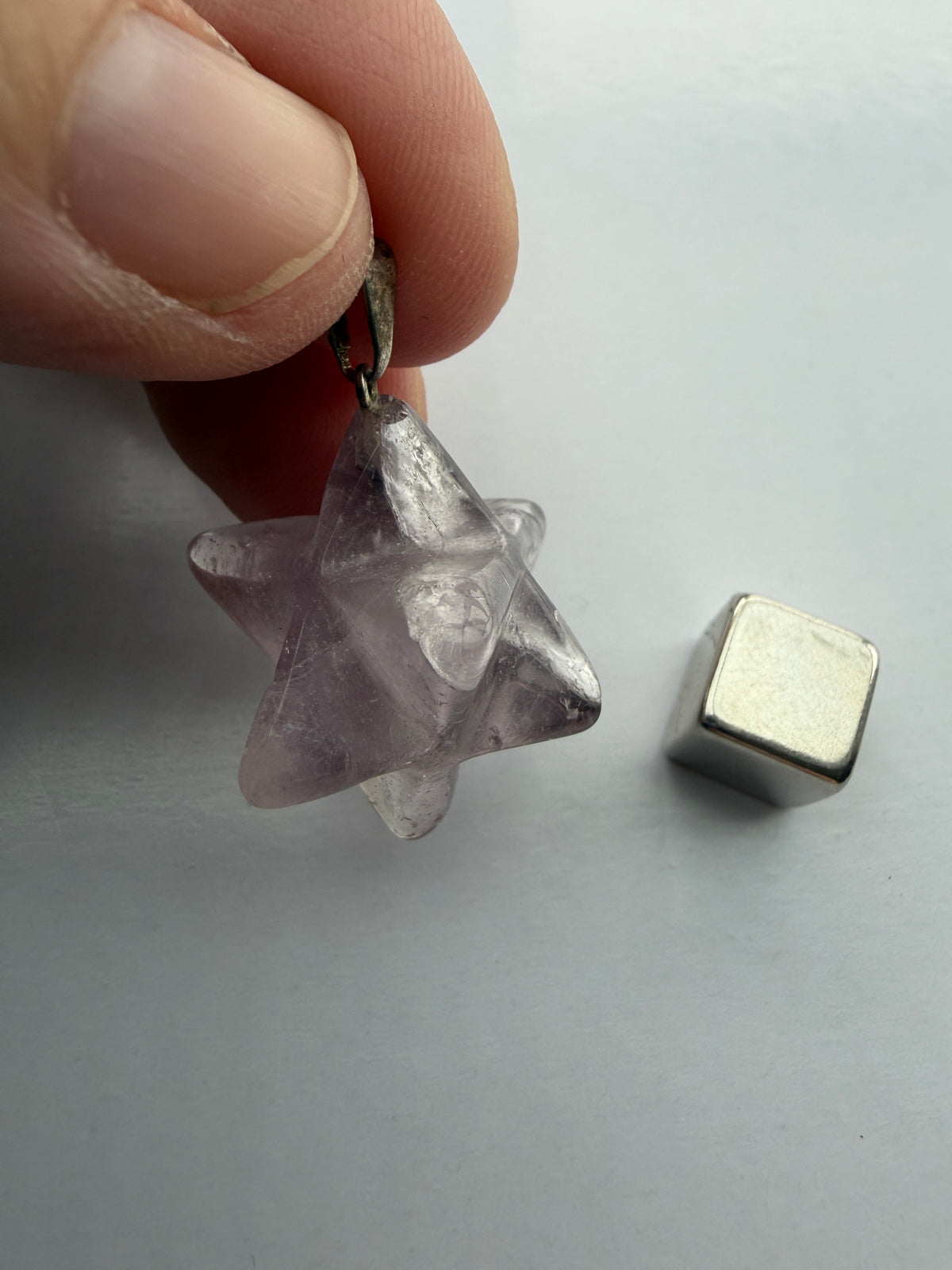 Ametyst merkaba vedhæng