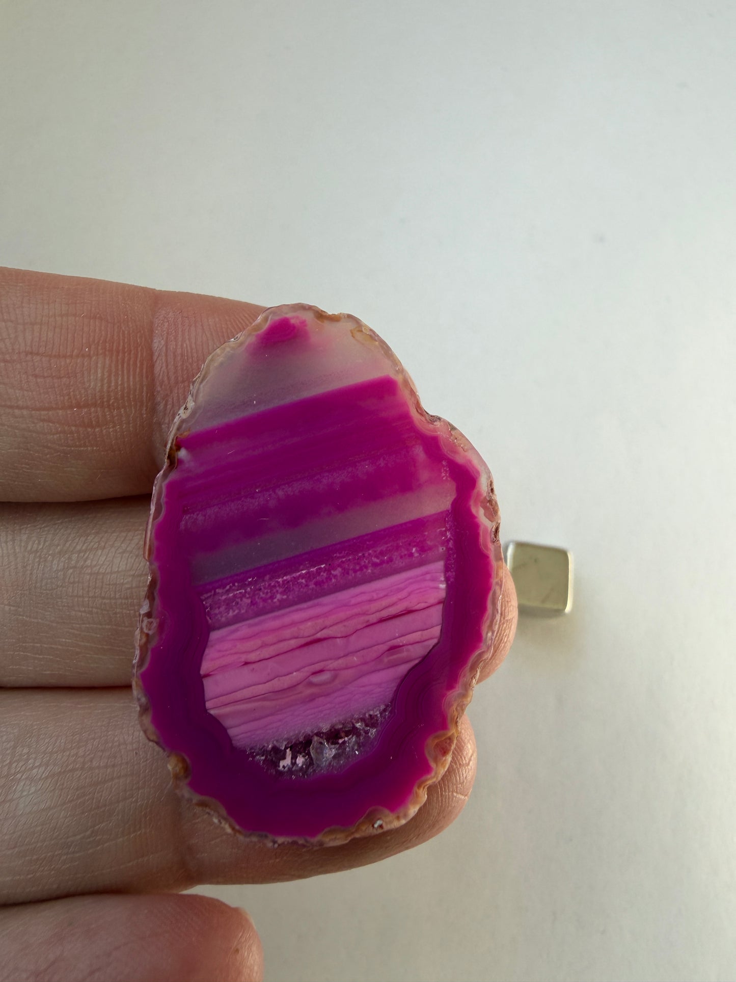 Agat Geode Pink Skive