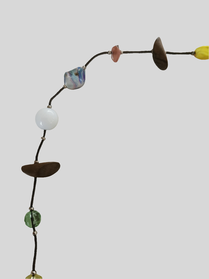 Farverig halskæde 78 cm