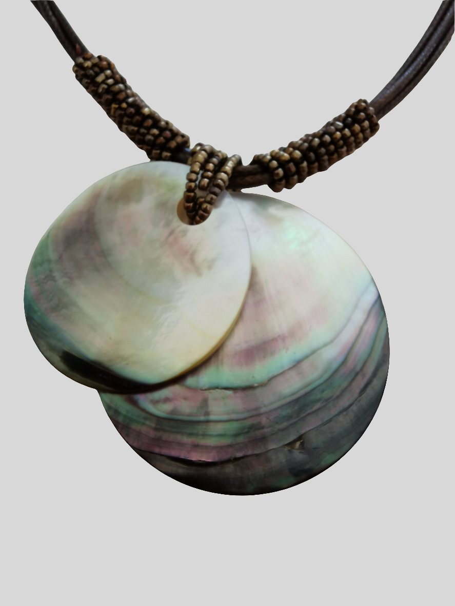 Abeloneskal halskæde 40+5 cm