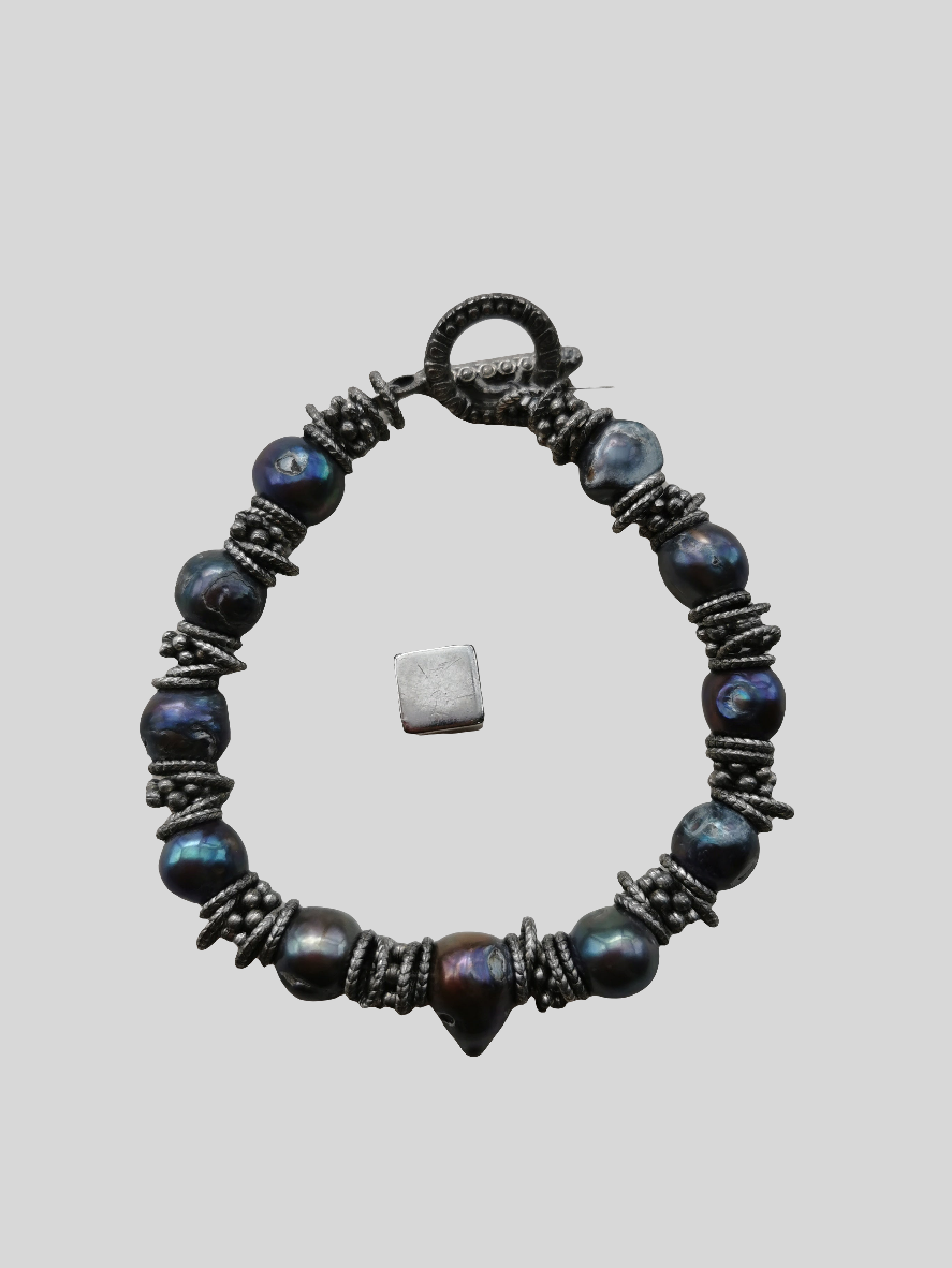 Ferskvandsperle armbånd 23 cm