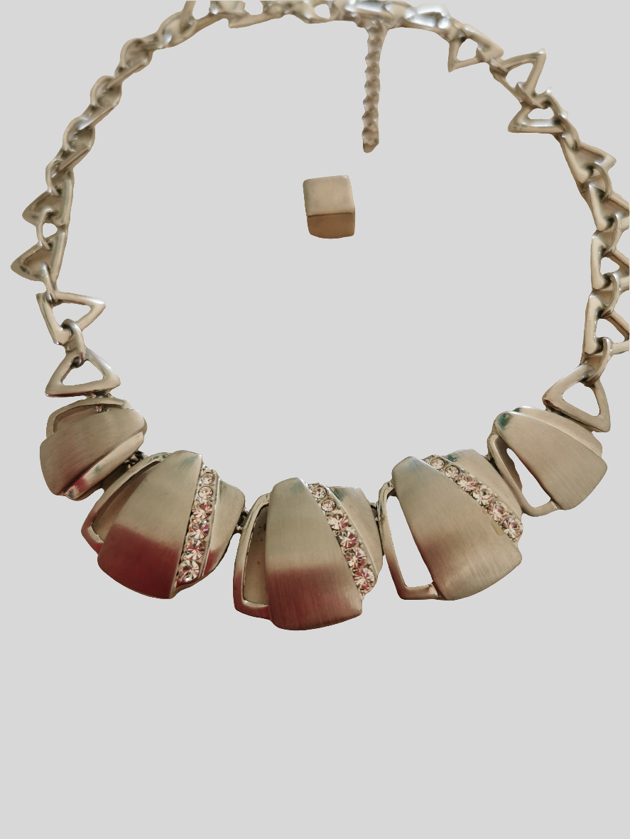 "Sølv" halskæde 38+5 cm