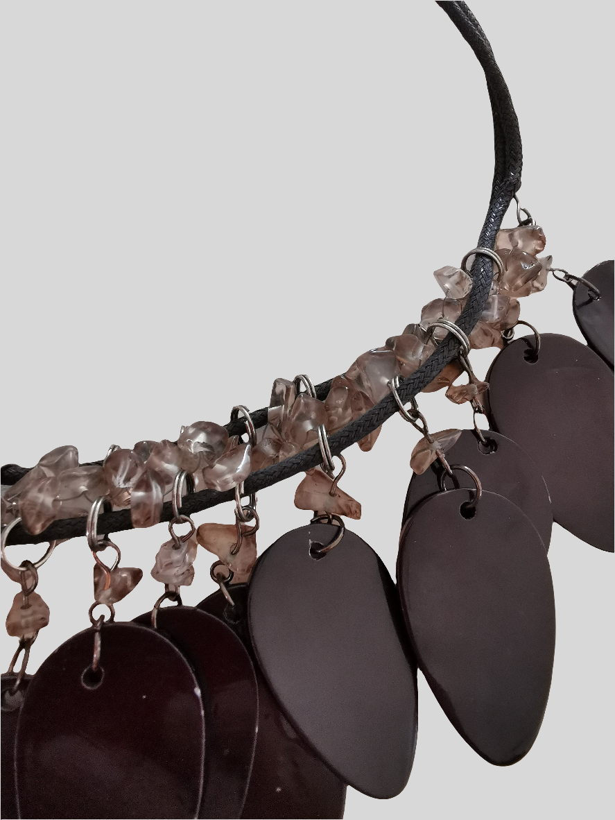 Røgkvarts halskæde 41 cm