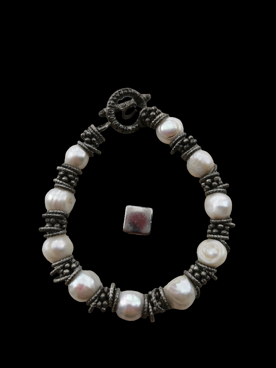 Ferskvandsperle armbånd 21 cm