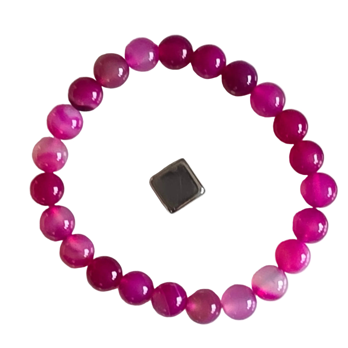 Armbånd Agat pink 8 mm