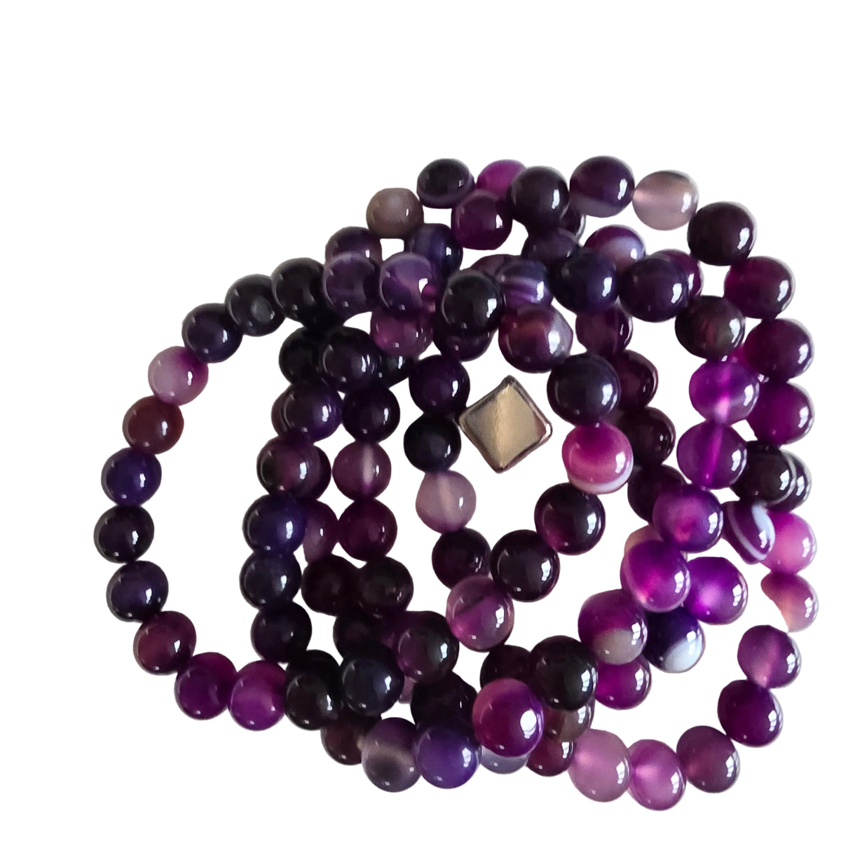 Agat Lilla Armbånd 8 mm