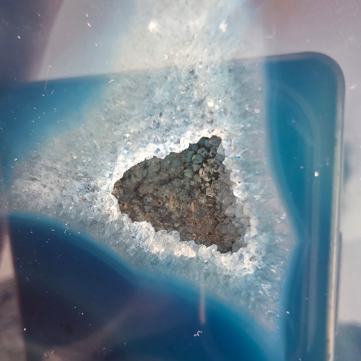 Agat Geode blå Skive