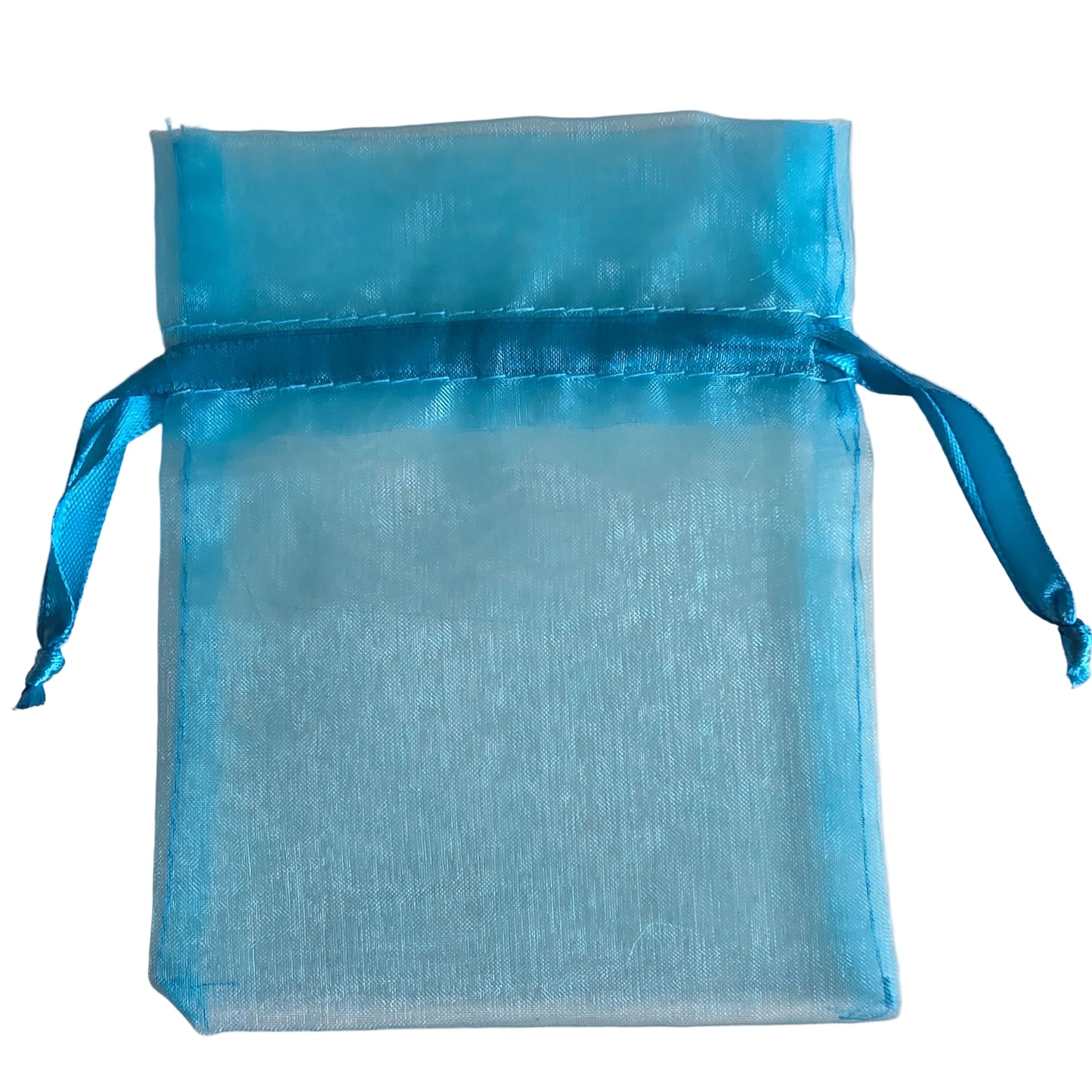 Pose organza turkis blå 10×15 cm