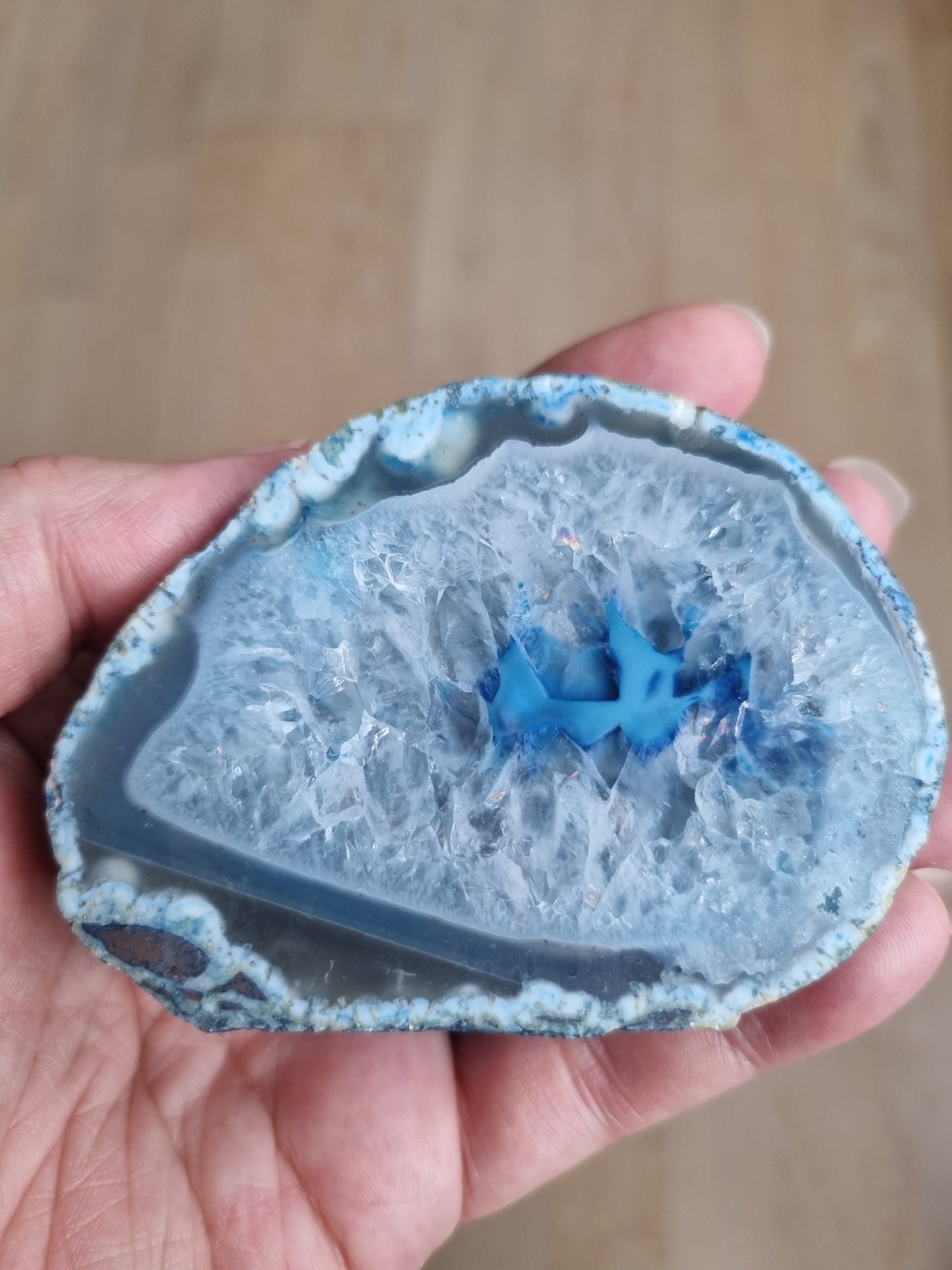 Agat Geode blå par