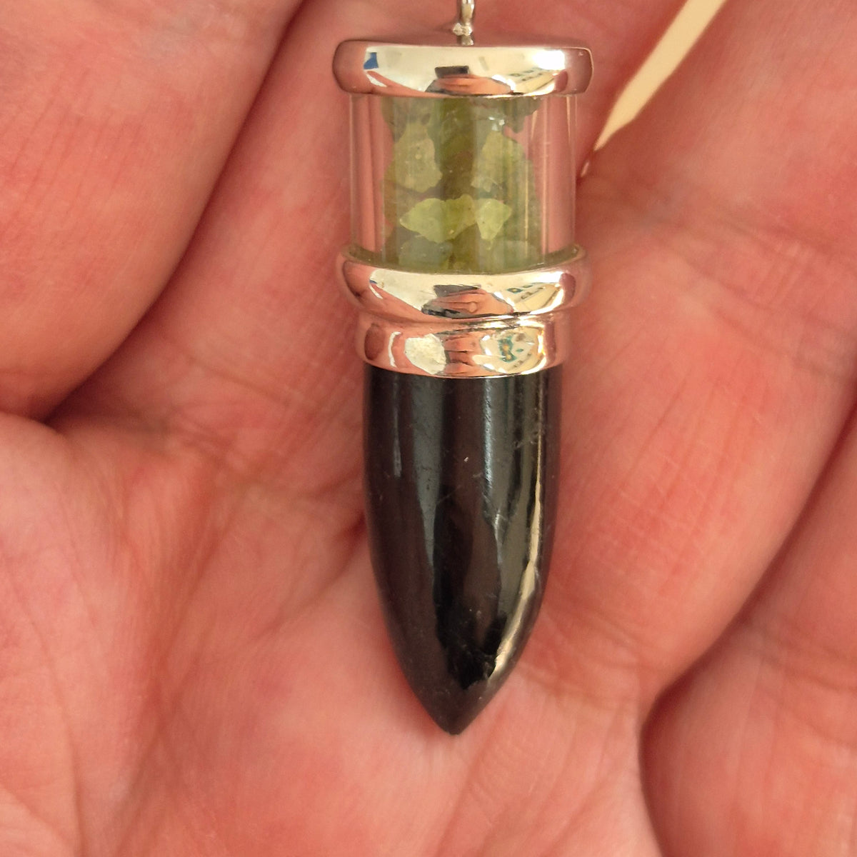 Turmalin Sort pendul med peridot