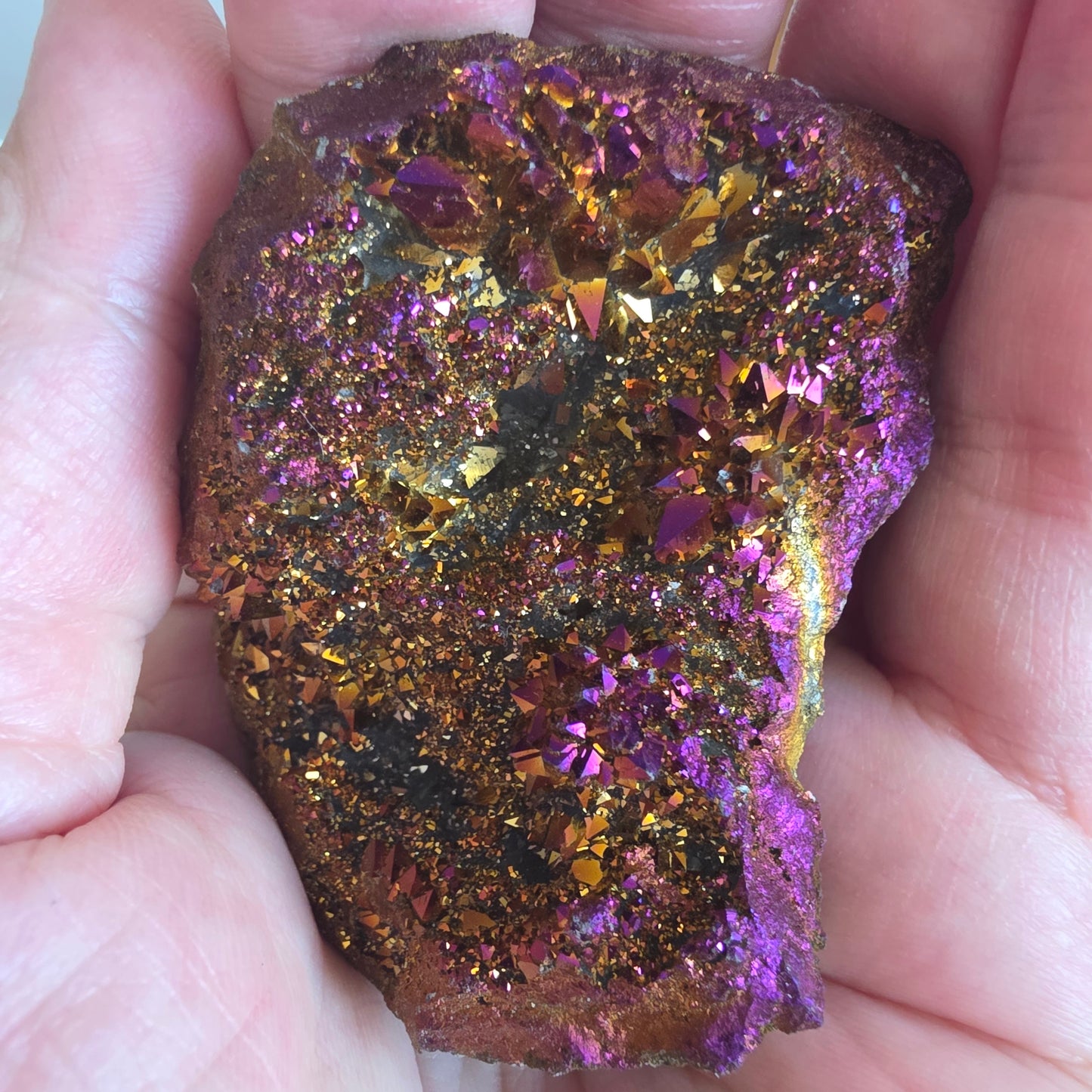 Regnbue calcit Geode