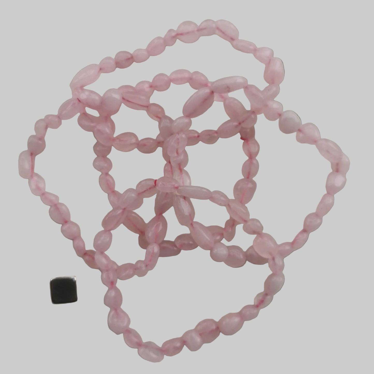 Rose Quartz bracelet med naturlige rosa krystalperler.