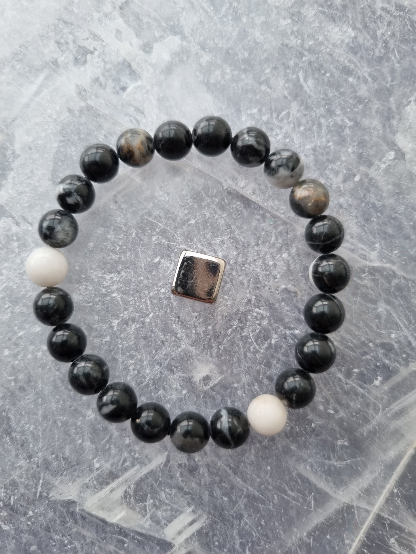 Armbånd marmor Zebra