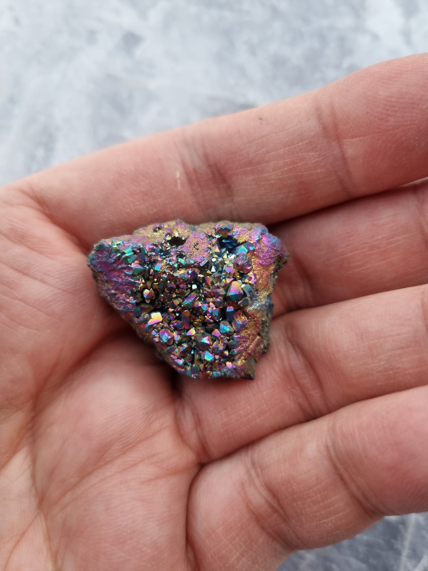 Regnbue calcit Geode