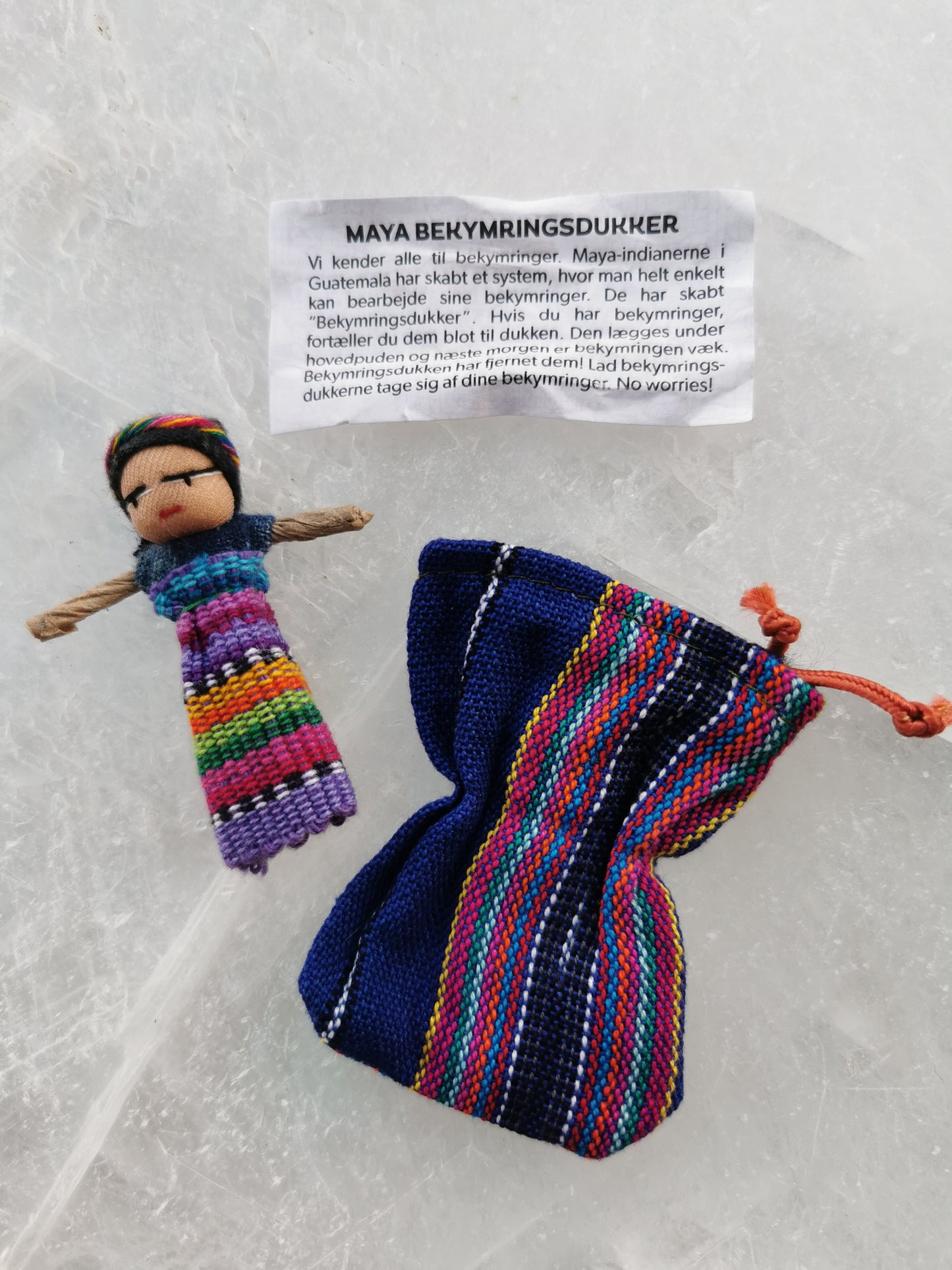 Bekymringsdukke fra Guatemala - håndlavet