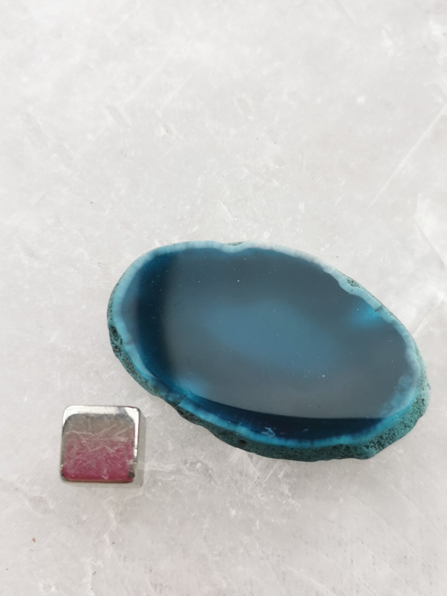 Agat Geode blå Skive
