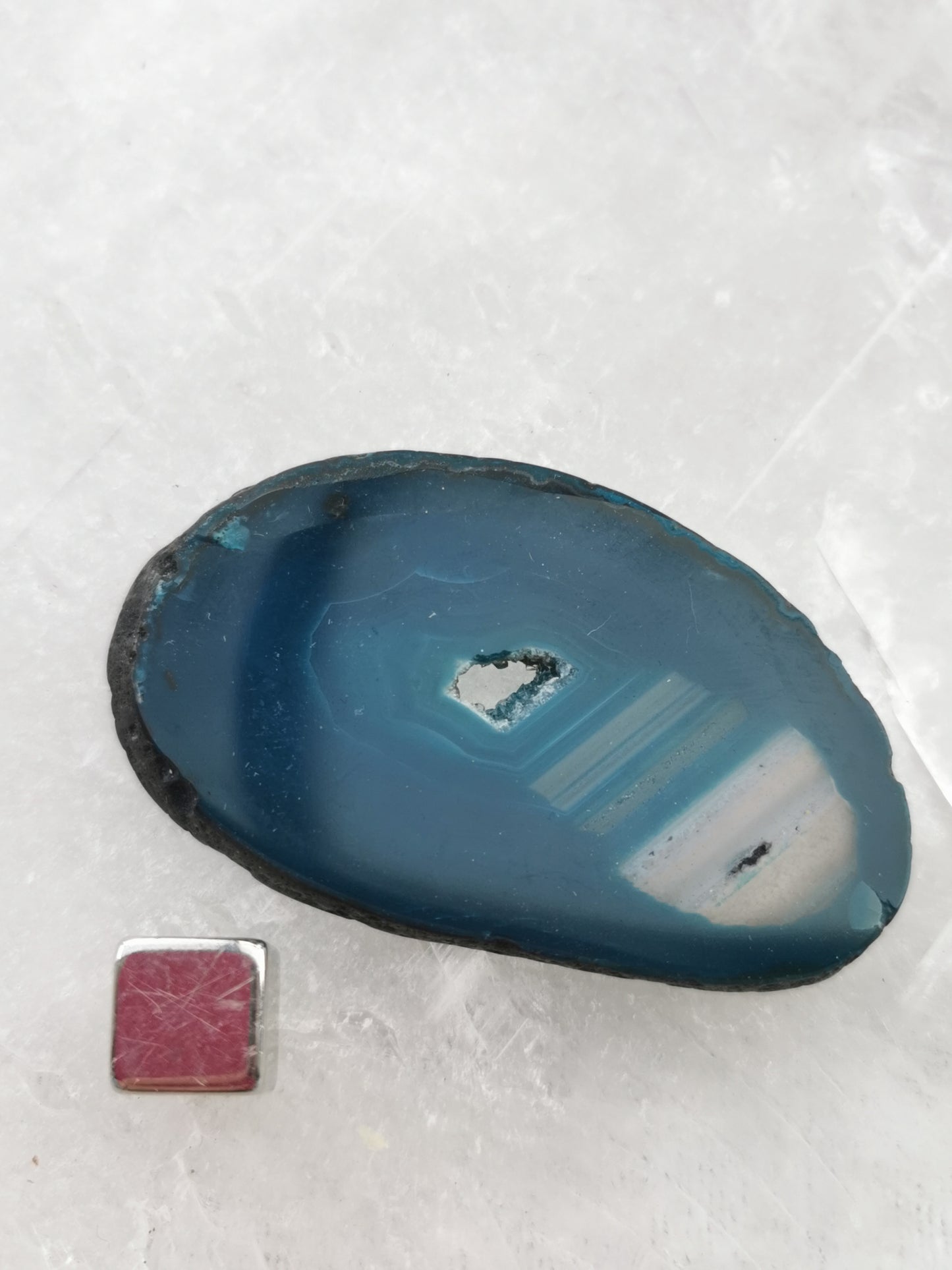 Agat Geode blå Skive