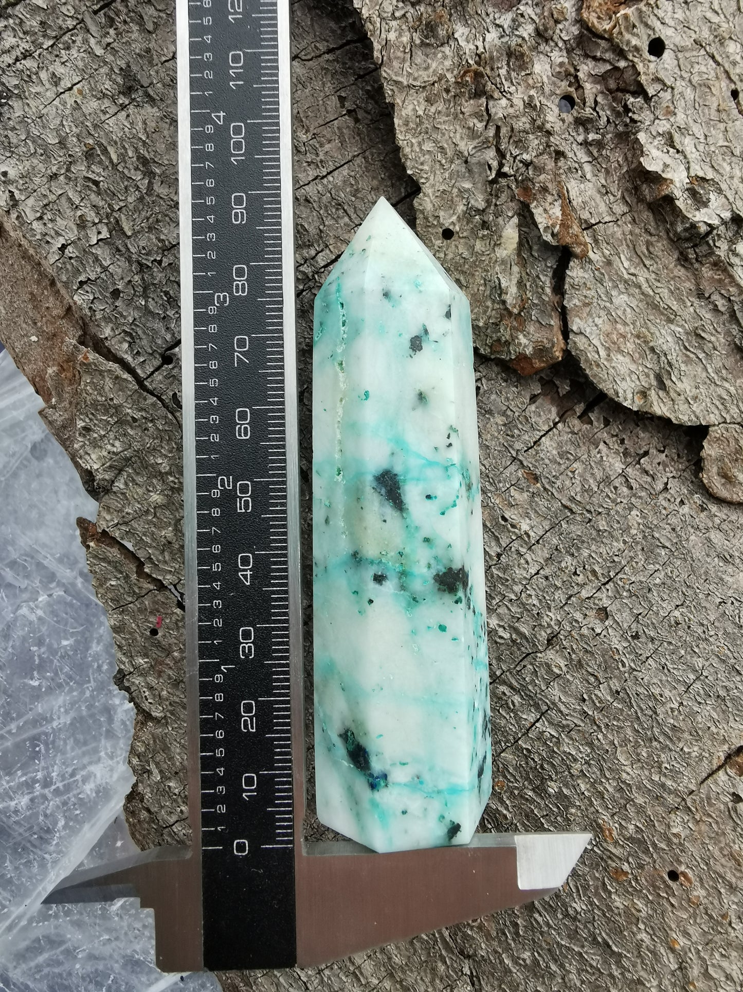 Fønix Tårn (Chrysocolla i Kvarts)