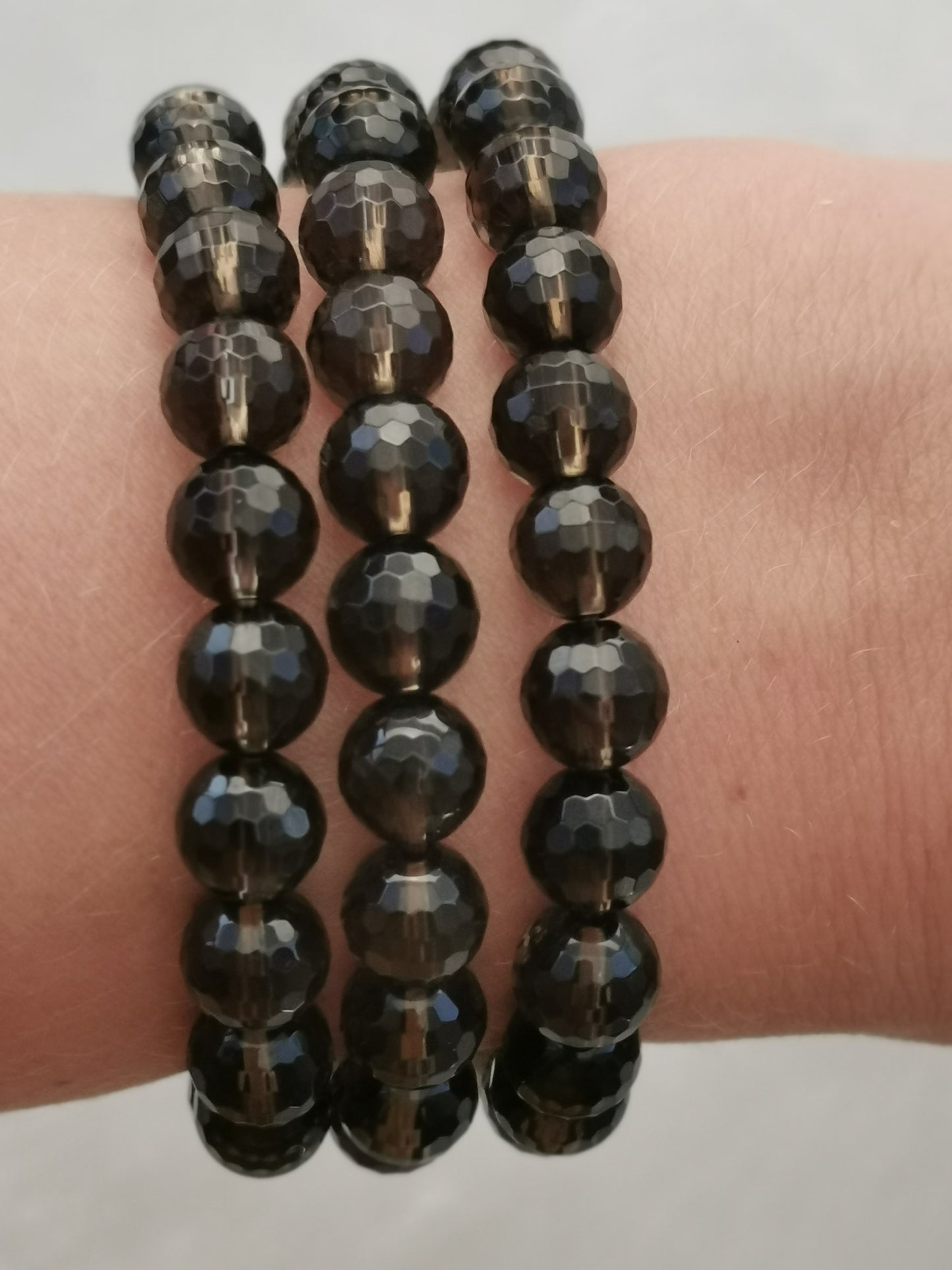 Røgkvarts armbånd facet