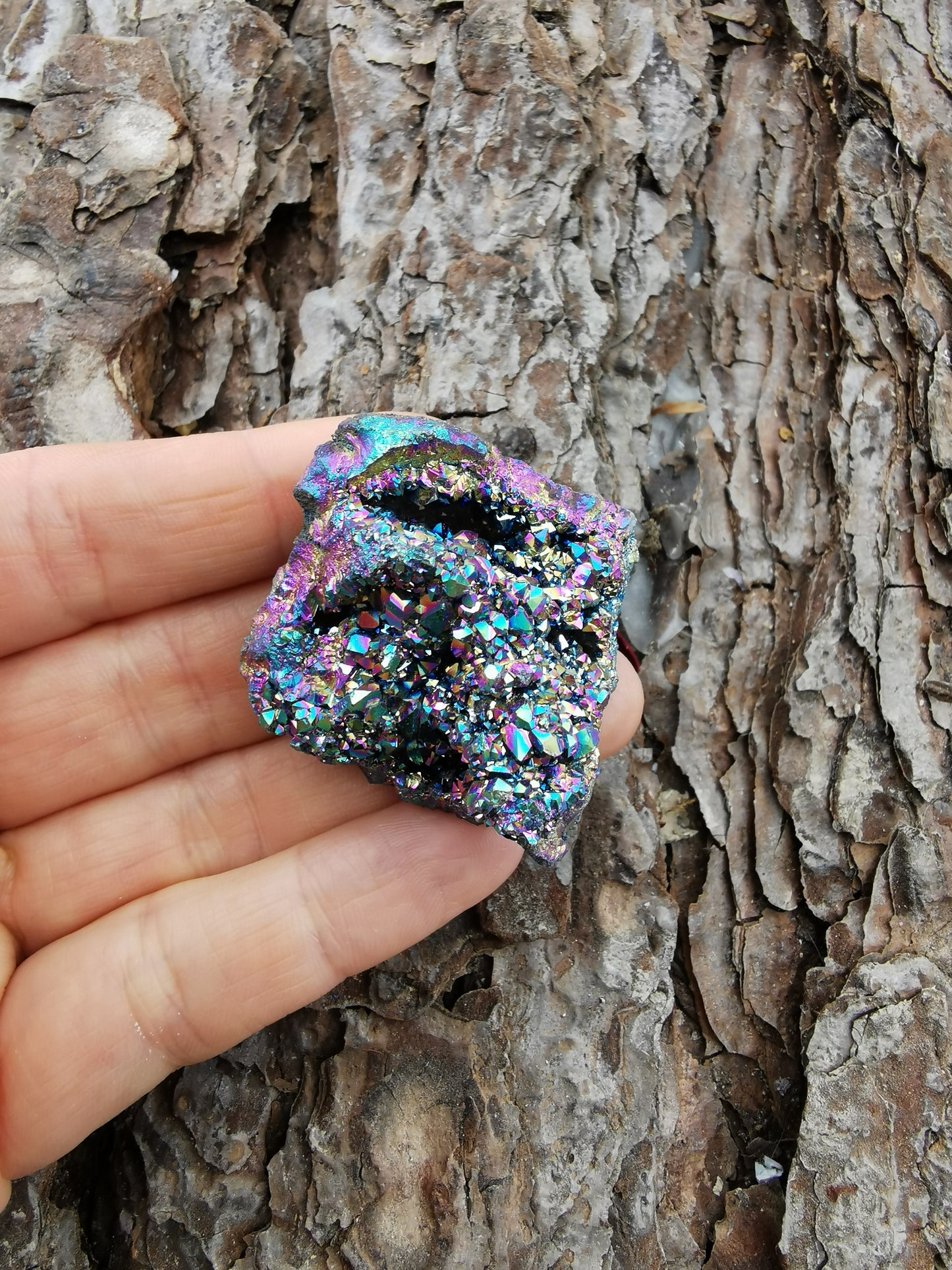 Regnbue Calcit Geode