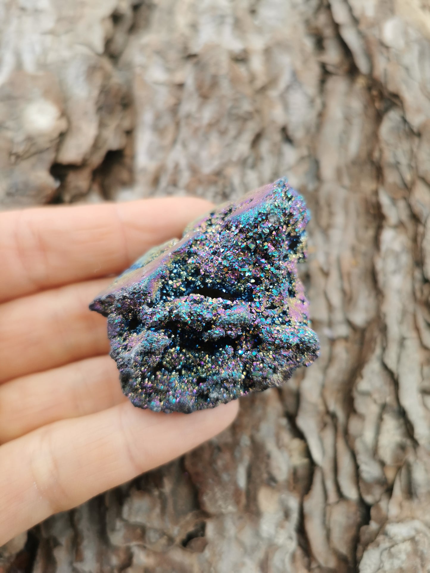 Regnbue Calcit Geode