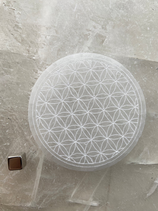 Selenit plade flower of life