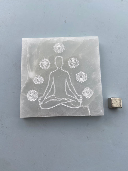 Selenit Plade Chakra