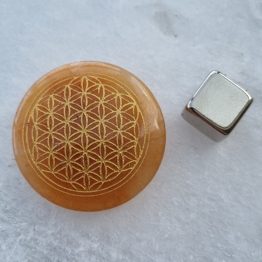 Aventurin orange flower of life