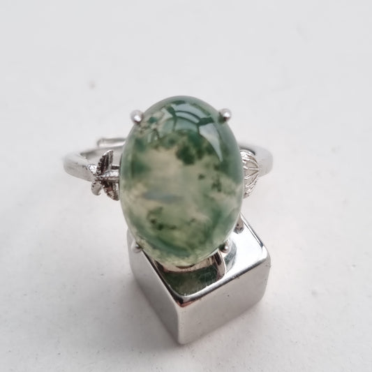 Agate moss ring