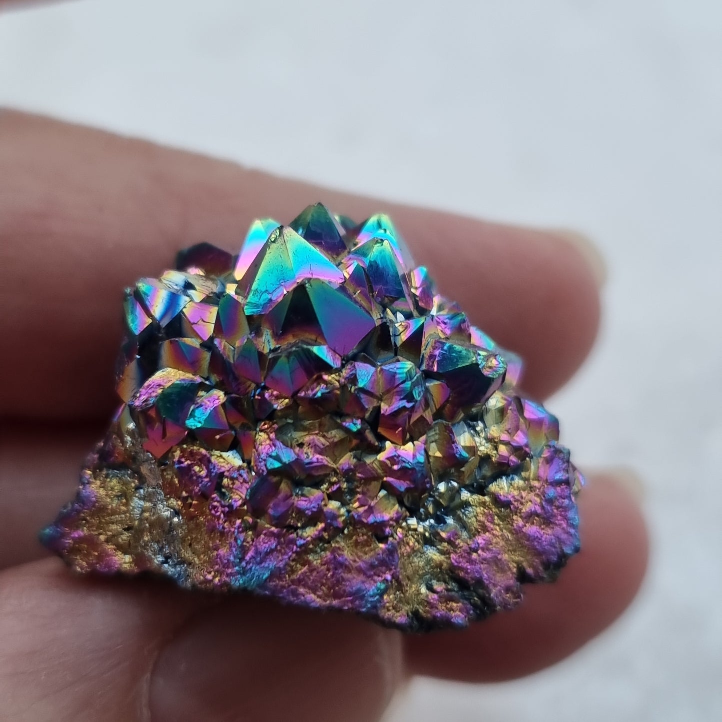 Rainbow calcite Geode - small