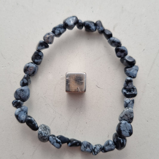 Armbånd Obsidian snefnug