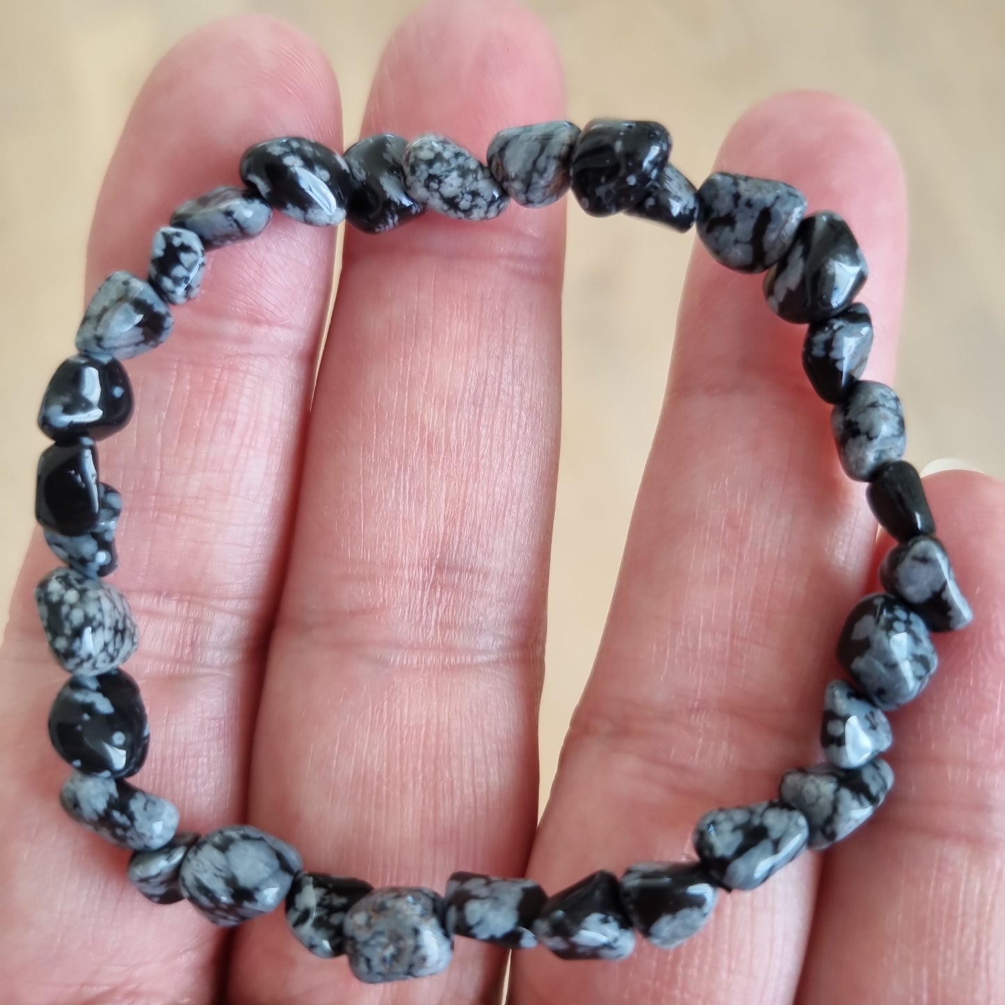 Armbånd Obsidian snefnug