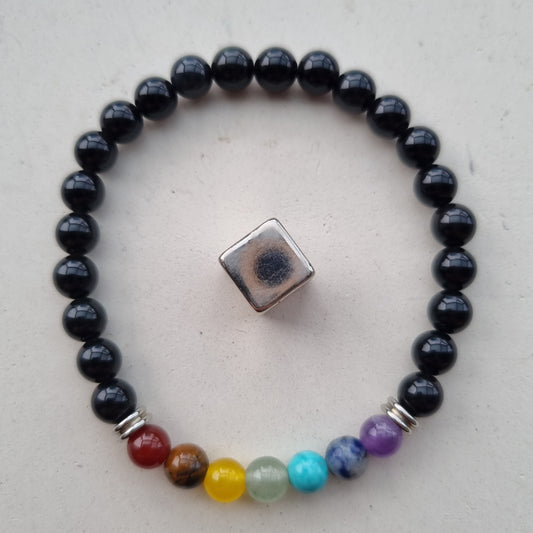 Armbånd Obsidian Chakra sort