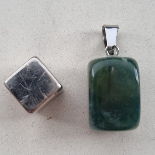 Agat mos hjerte vedhæng