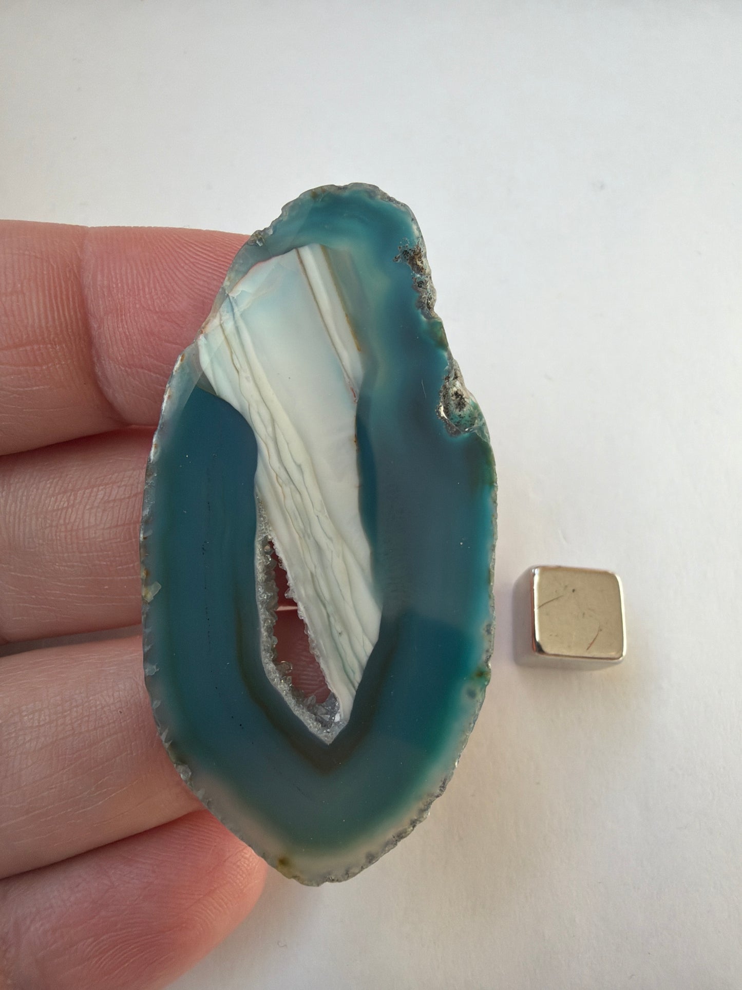 Agat Geode blå Skive