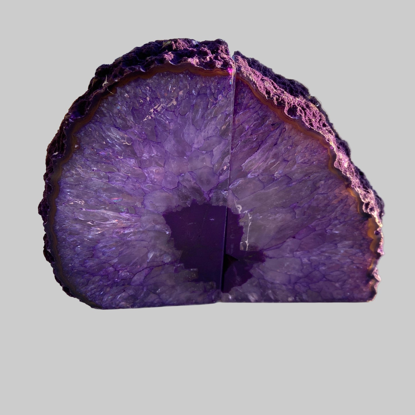 Agat Geode Lilla - sæt (bogstøtte)