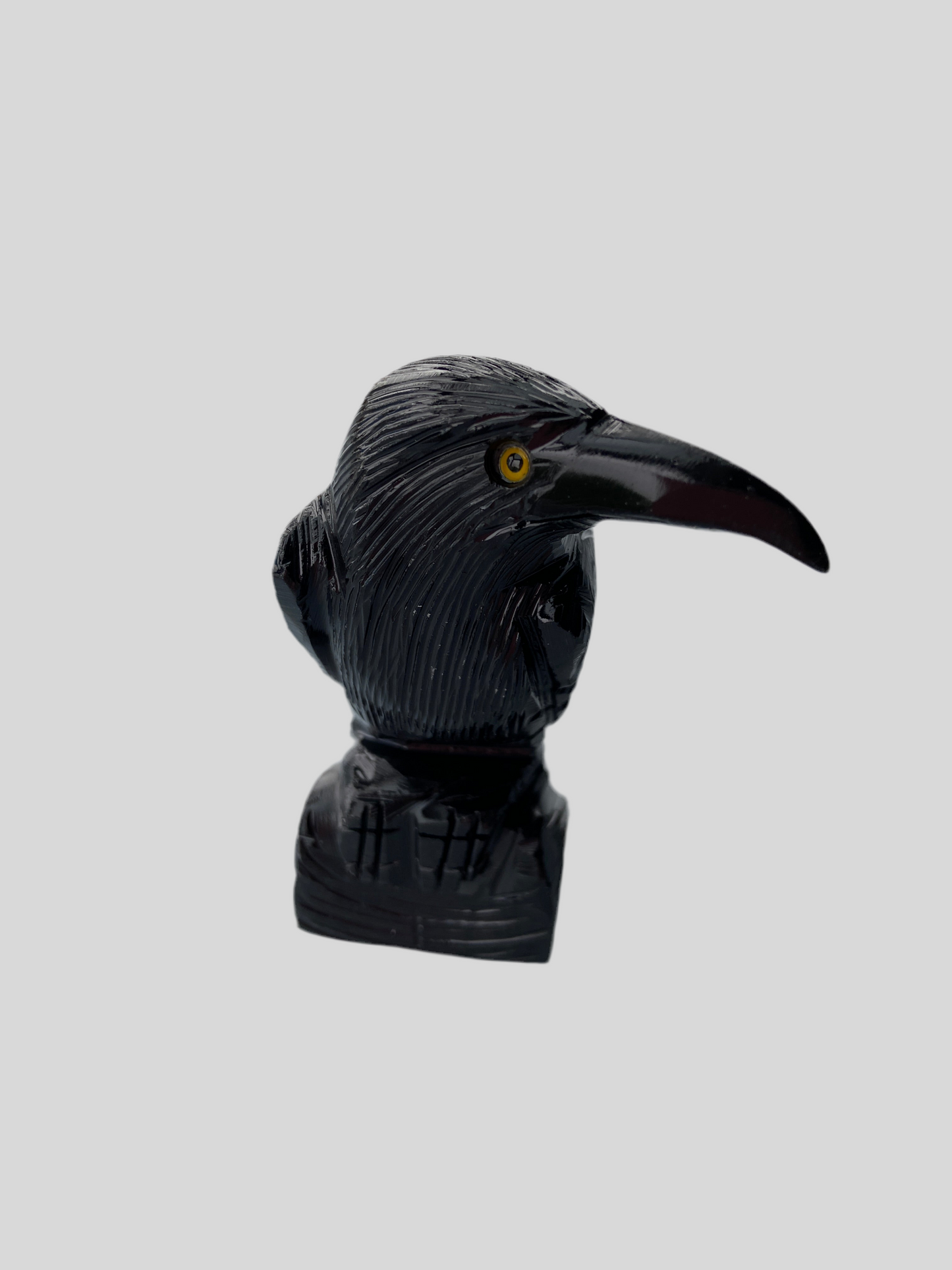 Onyx Sort Ravn - 8 cm (stor)