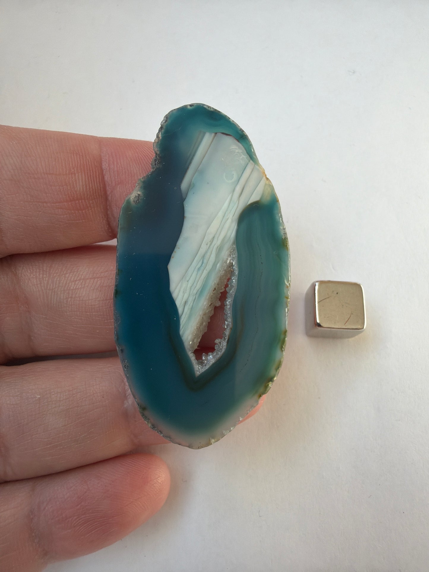 Agat Geode blå Skive