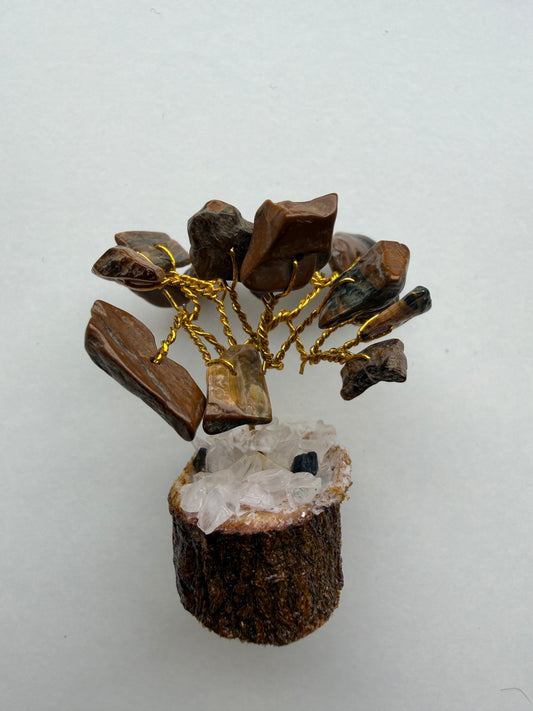 Krystaltræ mini m/ Tigerøje blade